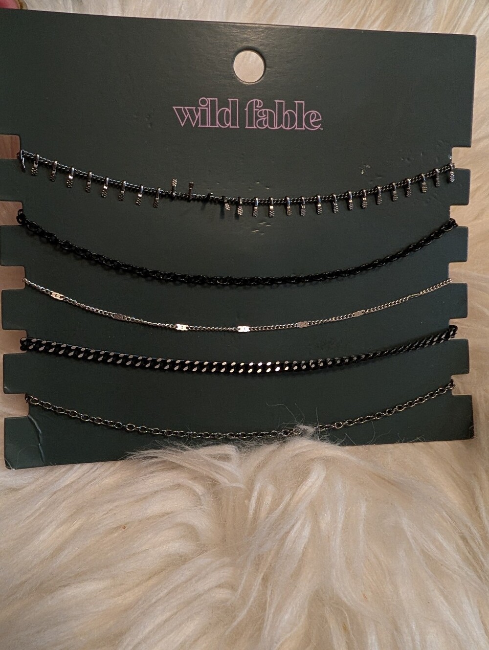 wild fable Black Layered Chain Necklace Set